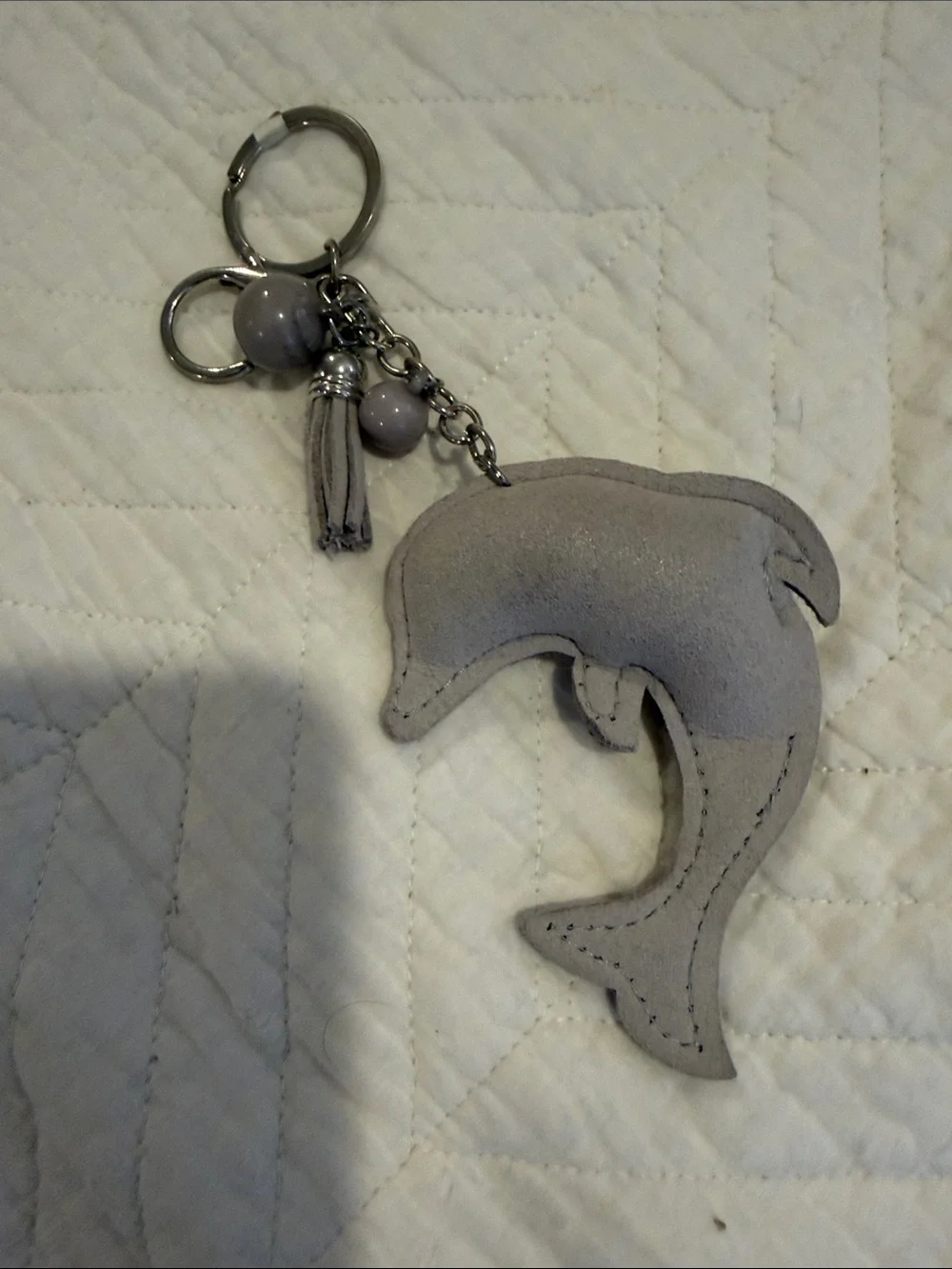 Rhinestone Dolphin Keychain Charm with Tassel